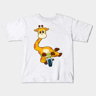 Giraffe Bicycle Kids T-Shirt